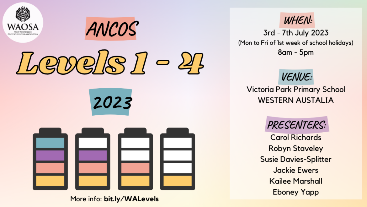 ANCOS Level Courses 1 to 4 – 3 to 7 July 2023
